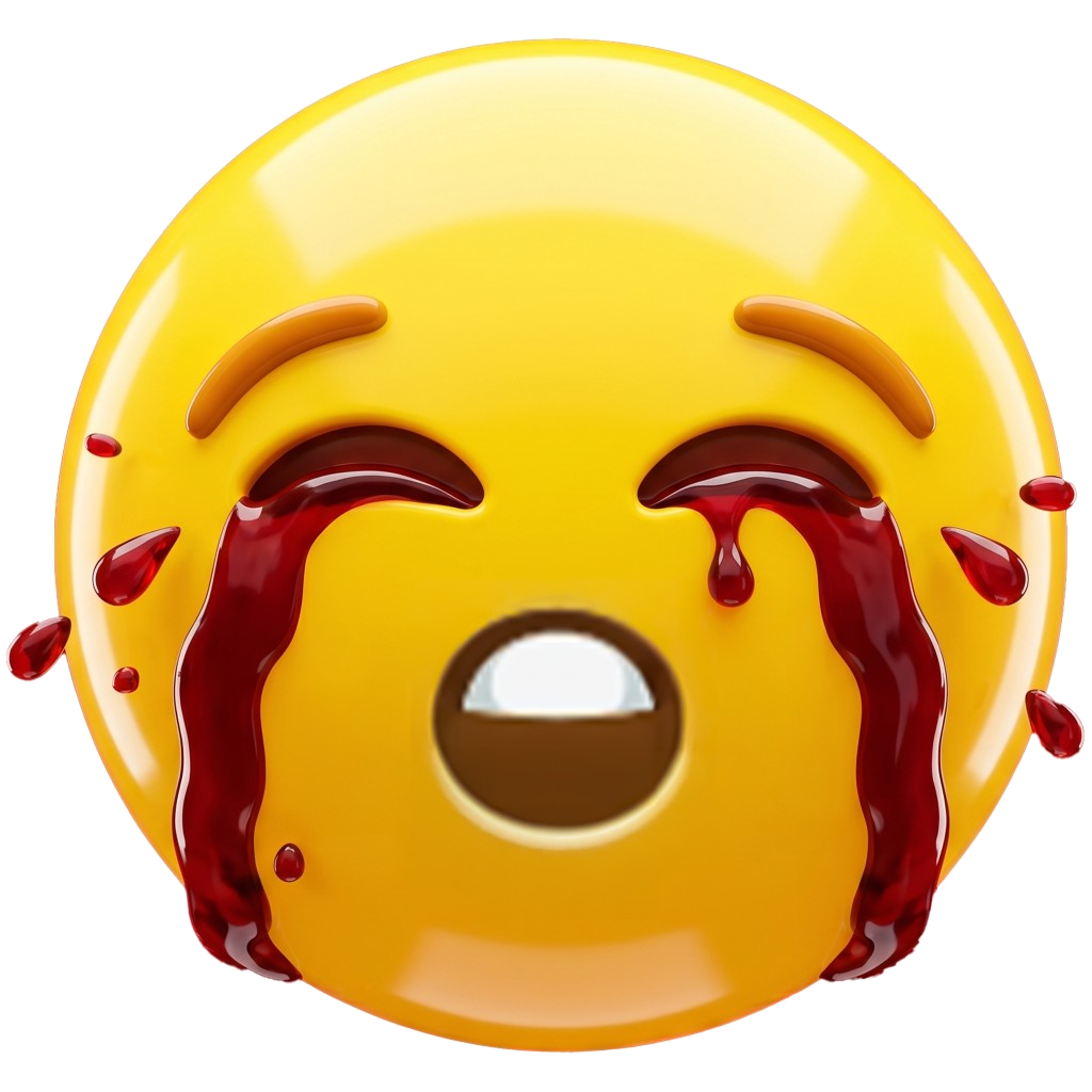 Crying blood emoji — ROFL mascot